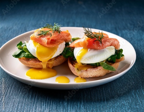 salmon egg benedicts photo