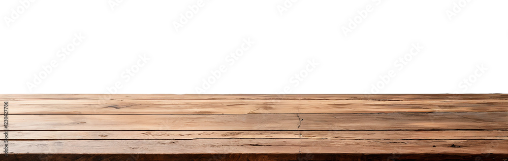 Fototapeta premium isolated wooden rustic empty tabletop