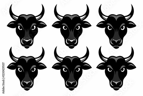 cow head icon on white background. bull sign. ox head symbol. Bull icon Stock Vector