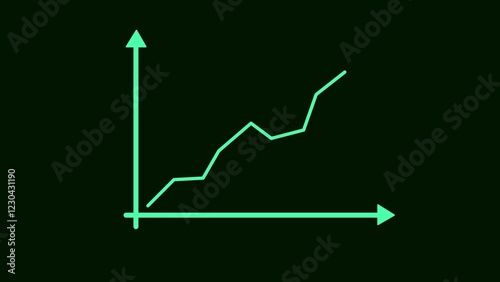 Financial Graph with Up Trend Line moving animation. Business candle stick graph chart of stock market investment trading. Stock market online business concept business Graph.