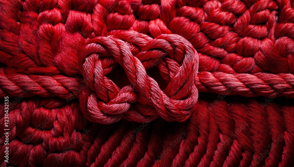 intricate red rope knot on textured carpet symbol of connection challenge and solution intricate red rope knot on textured carpet symbol of connection challenge and solution