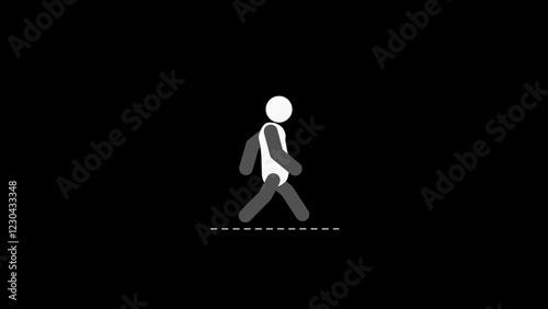 Pictogram men walking cycle concept. Men walking concept, morning walk icon illustration background.