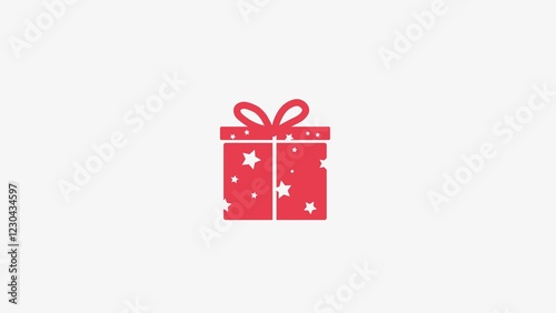 Red Gift icon. star design red gift icon illustration on white background.