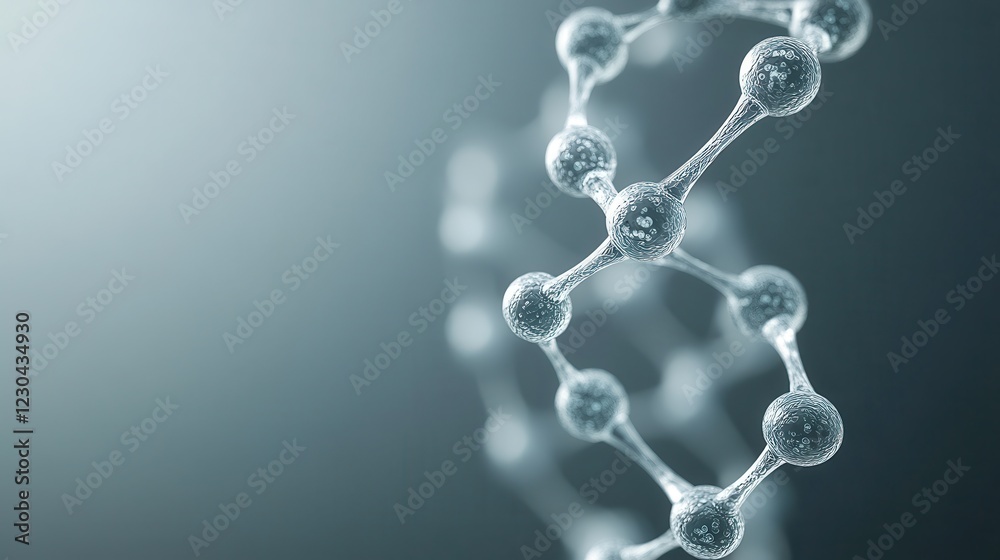 Close up macro photography of a glowing dna molecule abstract art representation Close up macro photography of a glowing dna molecule abstract art representation
