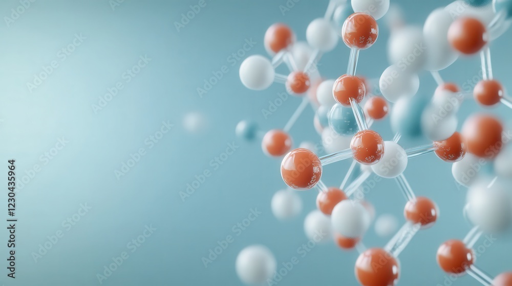 Dynamic molecular structure with multiple spheres captured in macro photography