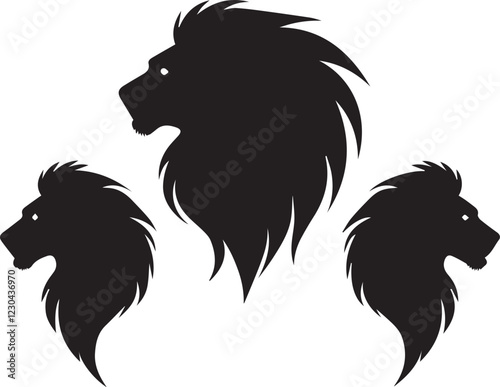 Wallpaper Mural silhouette set of lion Torontodigital.ca