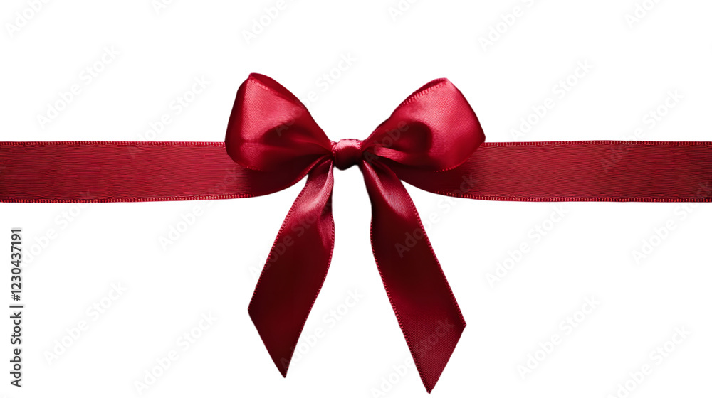 Beautiful Red Satin Bow, Perfect for Gift Wrapping, Isolated Beautiful Red Satin Bow, Perfect for Gift Wrapping, Isolated