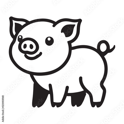 Cute Pig Silhouette Illustration