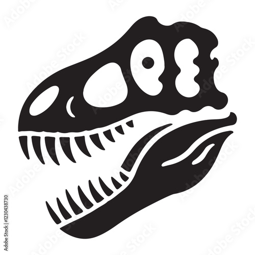 Terrifying Tyrannosaurus Rex Skull Silhouette Illustration