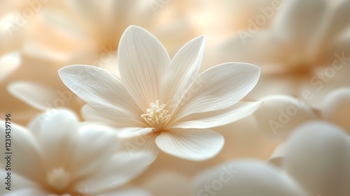Close-up of delicate cream-colored flowers, soft focus background, perfect for beauty or wellness websites