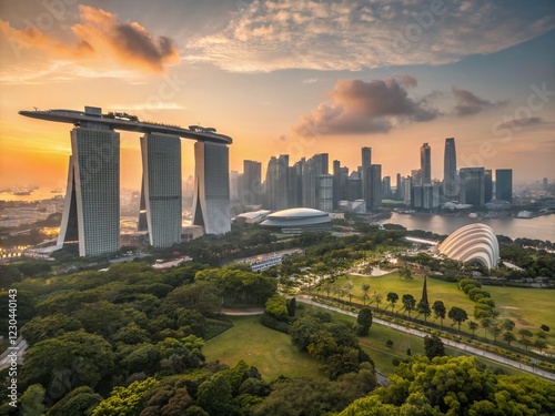 Wallpaper Mural Singapore Downtown Skyline: Breathtaking Cityscape at Golden Hour Torontodigital.ca