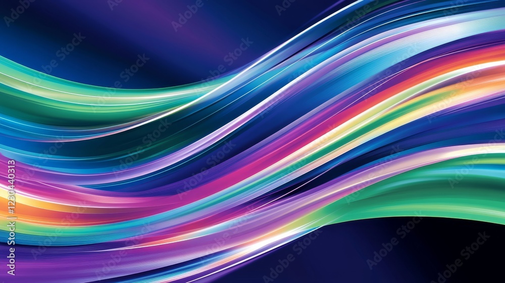 Vibrant abstract waves of color flowing across a dark background, creating a sense of motion and energy Vibrant abstract waves of color flowing across a dark background, creating a sense of motion and energy