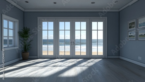 Wallpaper Mural Serene Coastal Room: Empty Beach View Torontodigital.ca