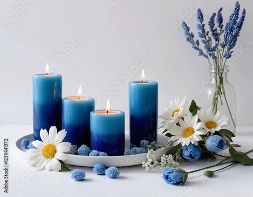 Flores y velas, decoración para el relax .
