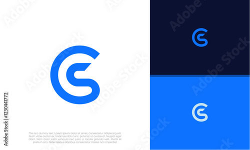 Initials CS logo design. Initial Letter Logo. Innovative high tech logo template.	
