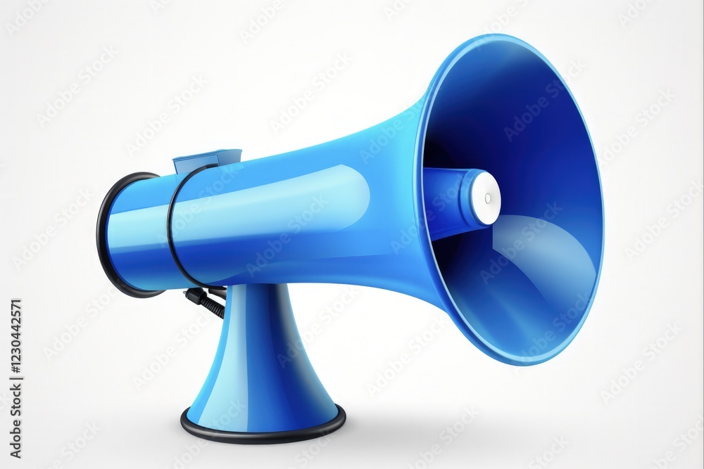 Blue Voice Amplifier: Megaphone Icon for Announcements and Alerts - Isolated Speaker to Amplify Your Message Blue Voice Amplifier: Megaphone Icon for Announcements and Alerts - Isolated Speaker to Amplify Your Message
