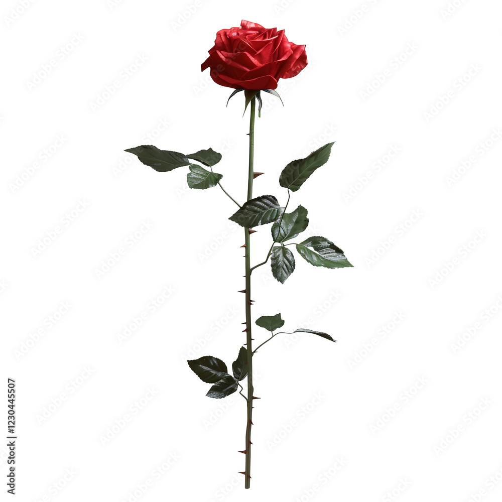 Naklejka premium Single Red Rose Against a Black Background
