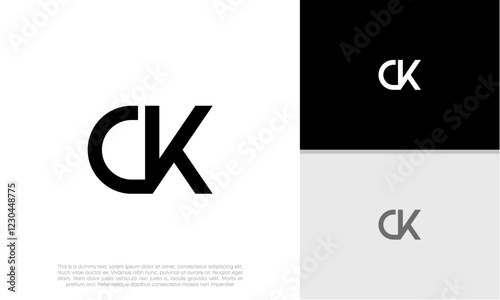Initials CK logo design. Initial Letter Logo. Innovative high tech logo template.	
