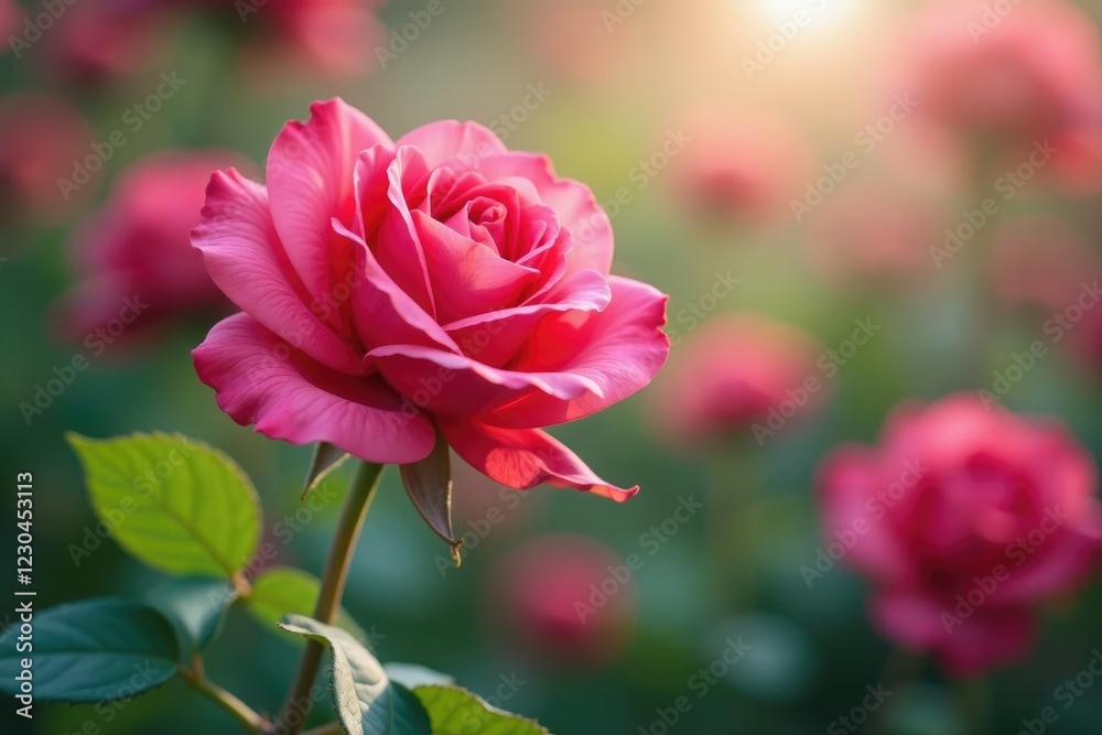 Fototapeta premium Rose with soft focus and shallow depth of field, spring, nature