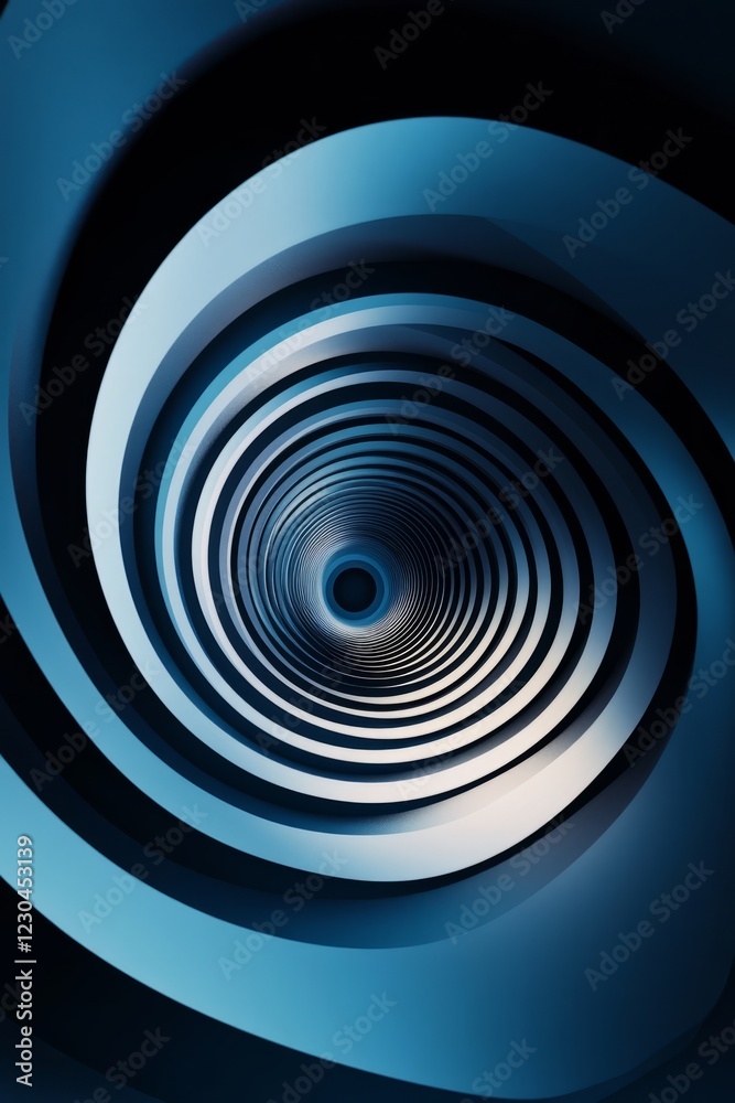 A mesmerizing abstract image of a blue spiral tunnel with concentric circles, evoking a sense of depth and infinity. A mesmerizing abstract image of a blue spiral tunnel with concentric circles, evoking a sense of depth and infinity.