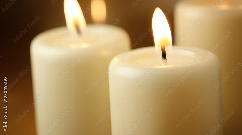 Soft Glow of Candle Flames Illuminating a Cozy Indoor Space Soft Glow of Candle Flames Illuminating a Cozy Indoor Space