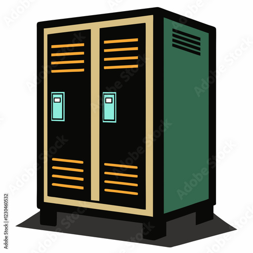 Digital locker silhouette vector illustration