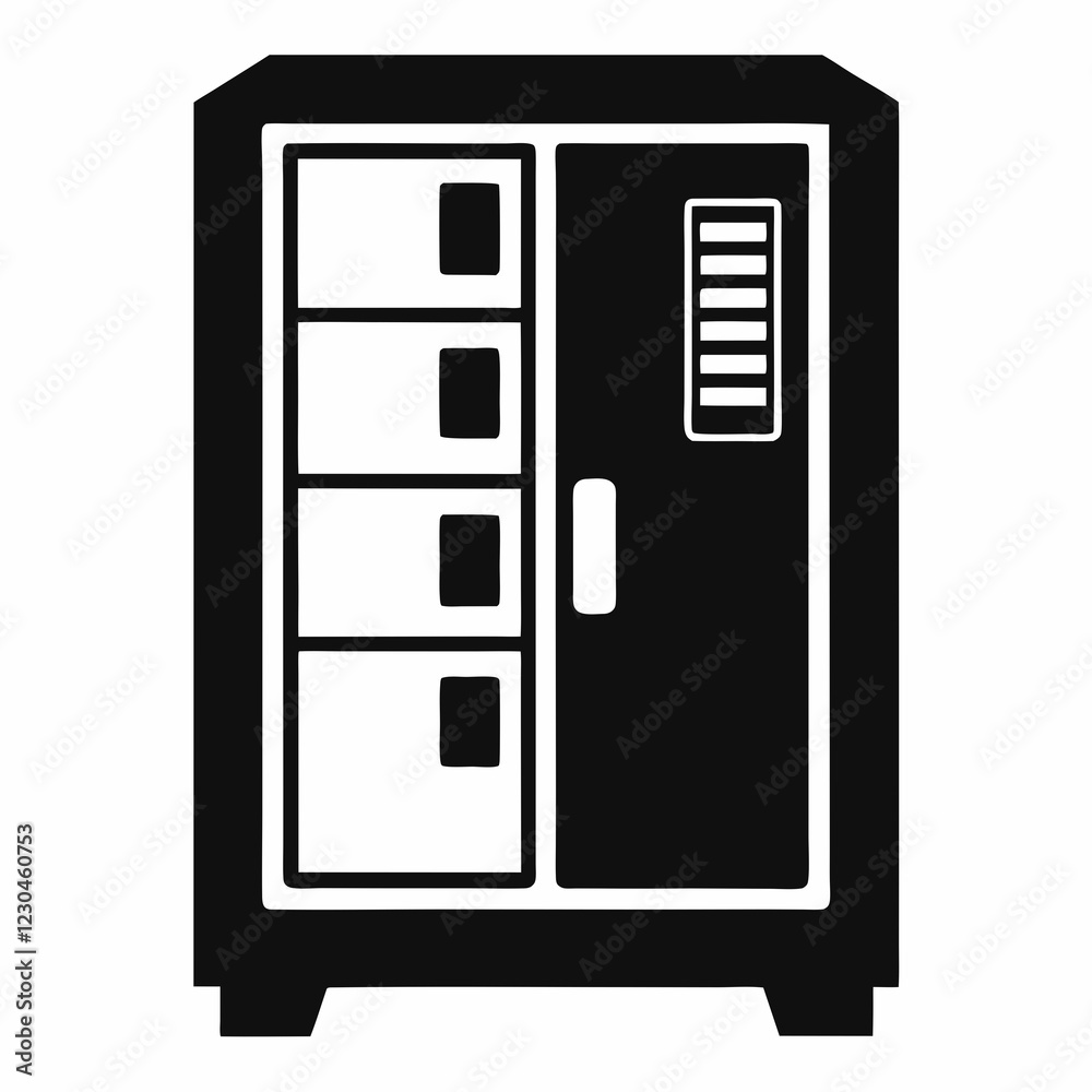 Digital locker silhouette vector illustration Digital locker silhouette vector illustration