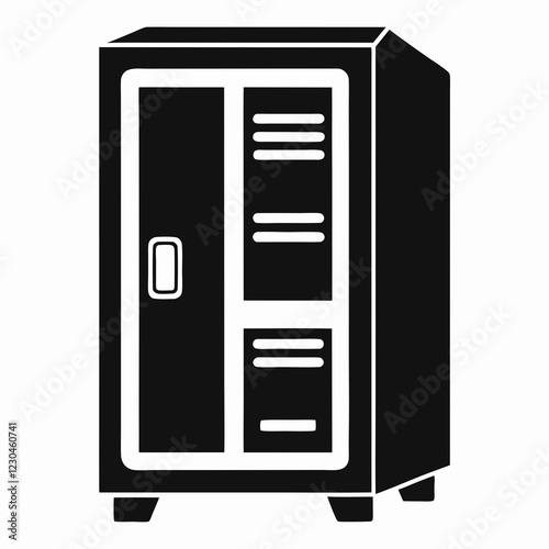 Digital locker silhouette vector illustration