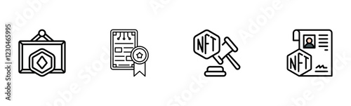 NFT Marketplaces & Digital Collectibles icons set