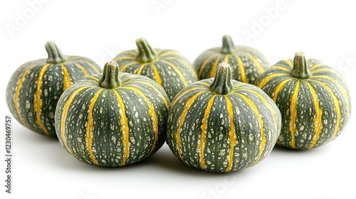 Gourd displayed on clean white background, perfect roundness