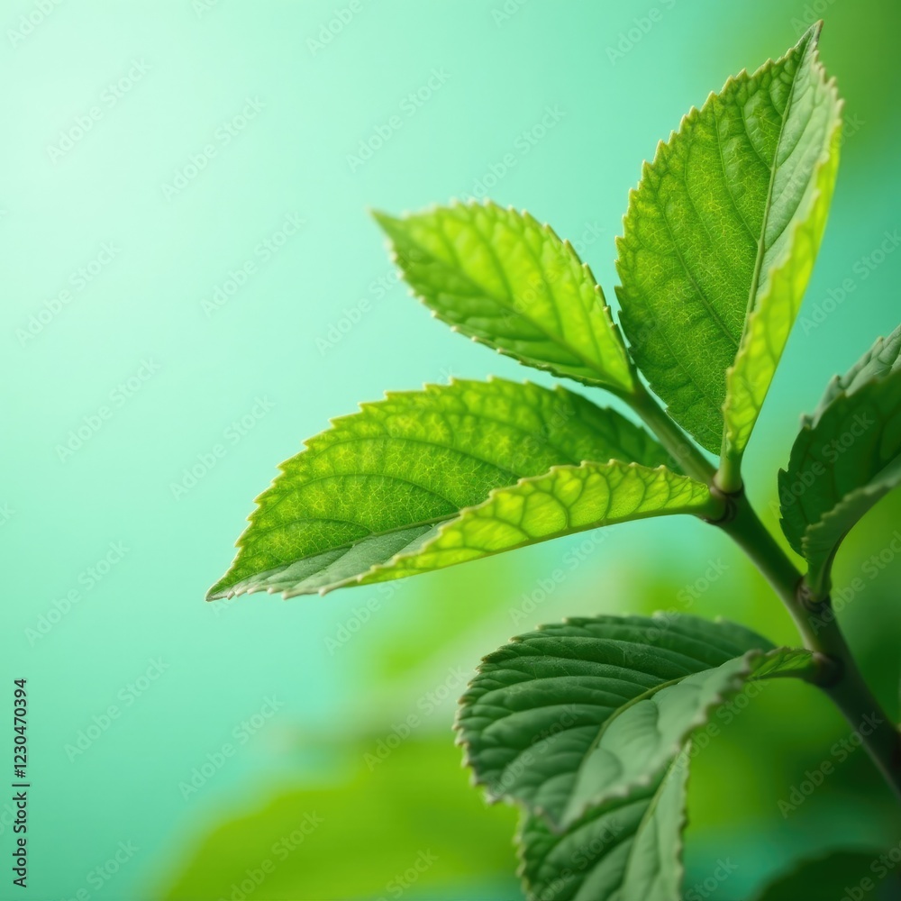 Fresh leaves of Streblus asper against a bright background, detail, botanical Fresh leaves of Streblus asper against a bright background, detail, botanical