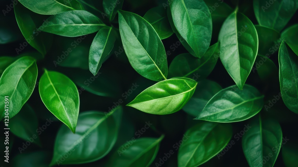 Fresh Green Leaves with Varying Textures and Shades of Green Fresh Green Leaves with Varying Textures and Shades of Green