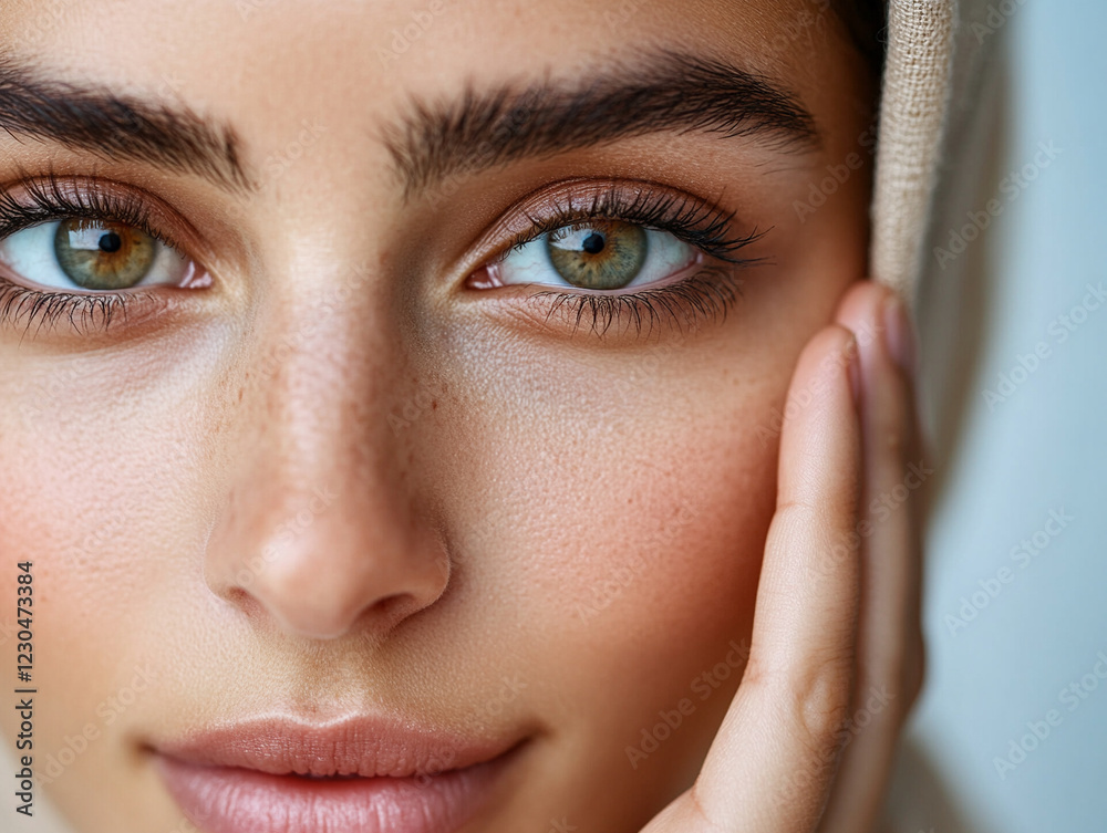 Fototapeta premium Close-up portrait of a woman with striking features
