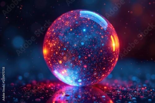 Wallpaper Mural A kaleidoscope of colors within a glowing globe, shimmering effects, colored lights Torontodigital.ca