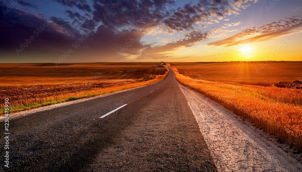 Fototapeta premium sunset on the road