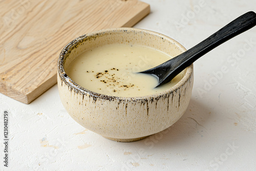 authentic Cullen skink soup in ceramic bowl photo