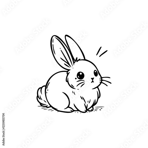 A Minimalist Rabbit Silhouette Line Art Design photo