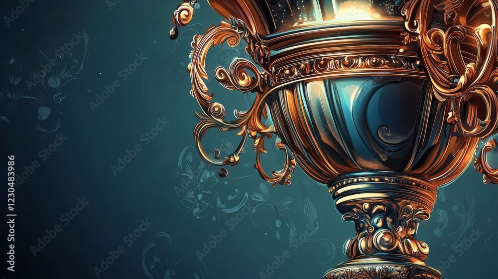 Fototapeta premium Ornate Golden Trophy: A Celebration of Achievement