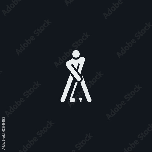 Golf player icon flat vector design