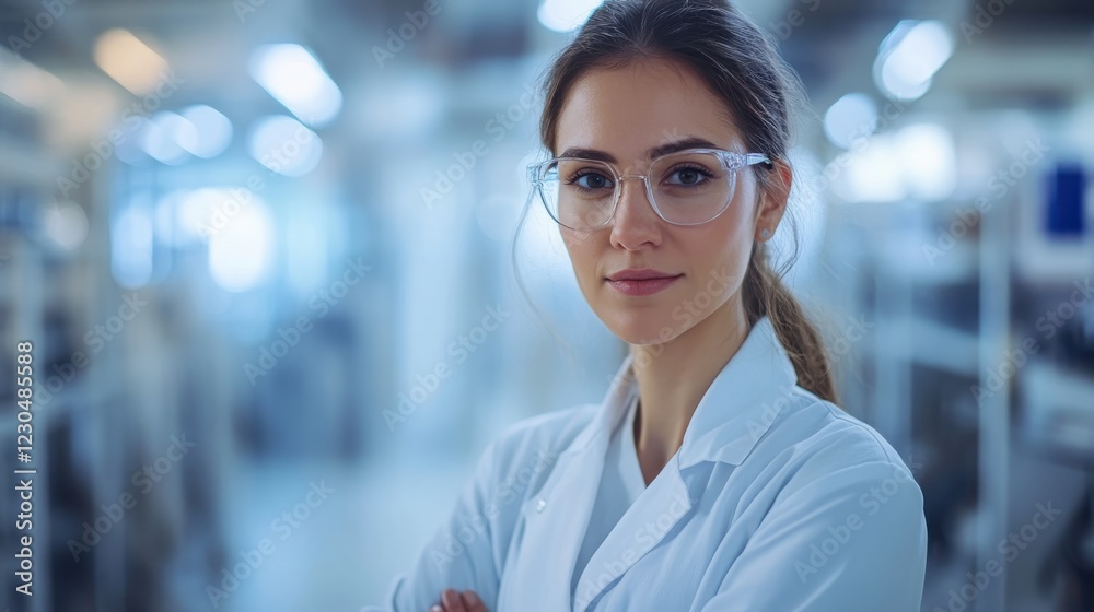 Fototapeta premium A woman doctor smiling standing in her clinic.