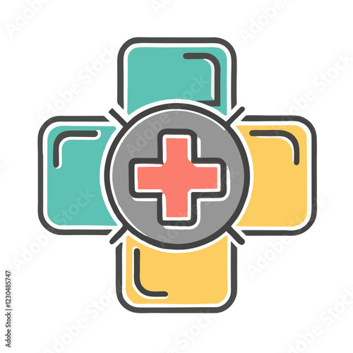 Medical cross icon symbolizing healthcare and first aid