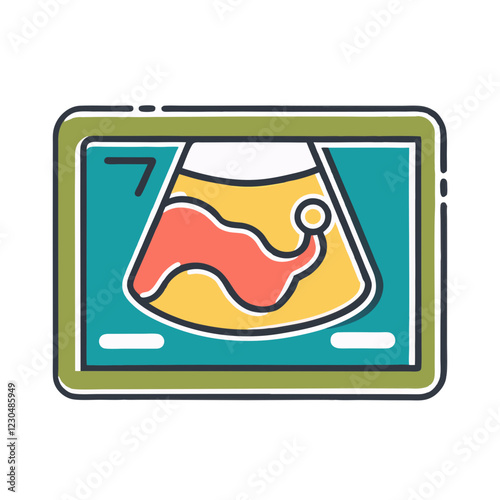 Ultrasound scan icon in flat design