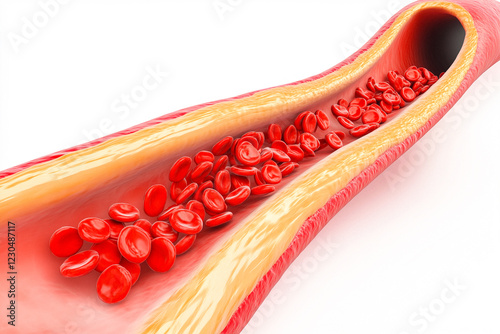 Digital Rendering of Red Blood Cells in Artery Cross-Section