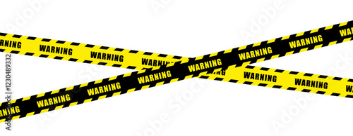 caution warning tape set: designed for industrial safety, roadwork, construction, and hazard zones. Vector illustration  