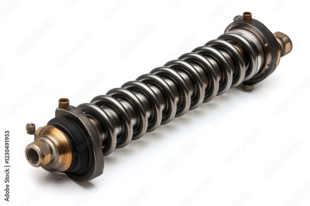 Car Coil Spring in Isolated Studio Shot Car Coil Spring in Isolated Studio Shot