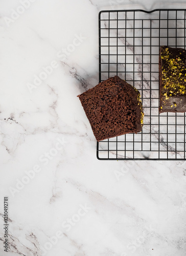 Cake slice from above