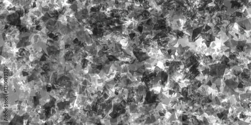 Black and grey grungy distress dispersion effect abstract white modern loft decor texture background, black and grey dust exploding against white background abstract seamless pattern texture effect.