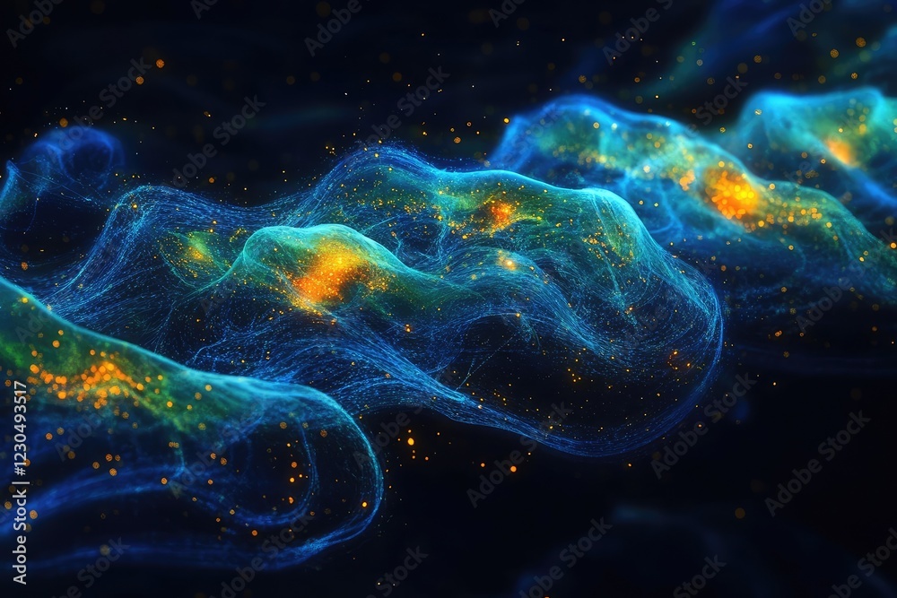 A study of bioluminescent plankton in the ocean, showing their glowing waves and the ecological importance of these tiny, yet vital, organisms A study of bioluminescent plankton in the ocean, showing their glowing waves and the ecological importance of these tiny, yet vital, organisms