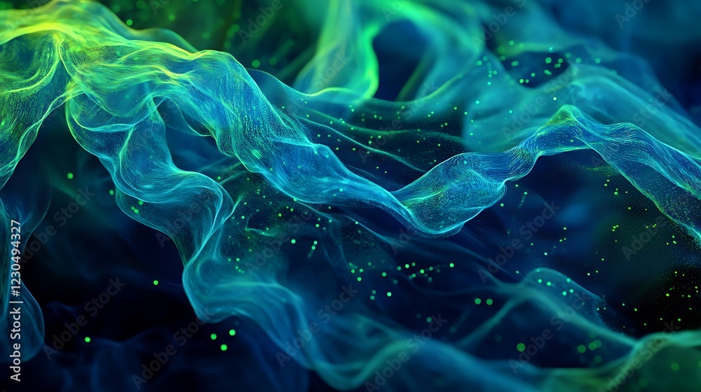 Fototapeta premium Abstract blue and green flow for use as backgrounds