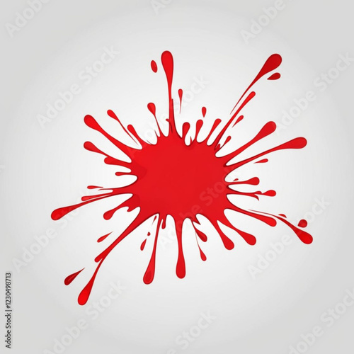 red paint splashes collide isolated